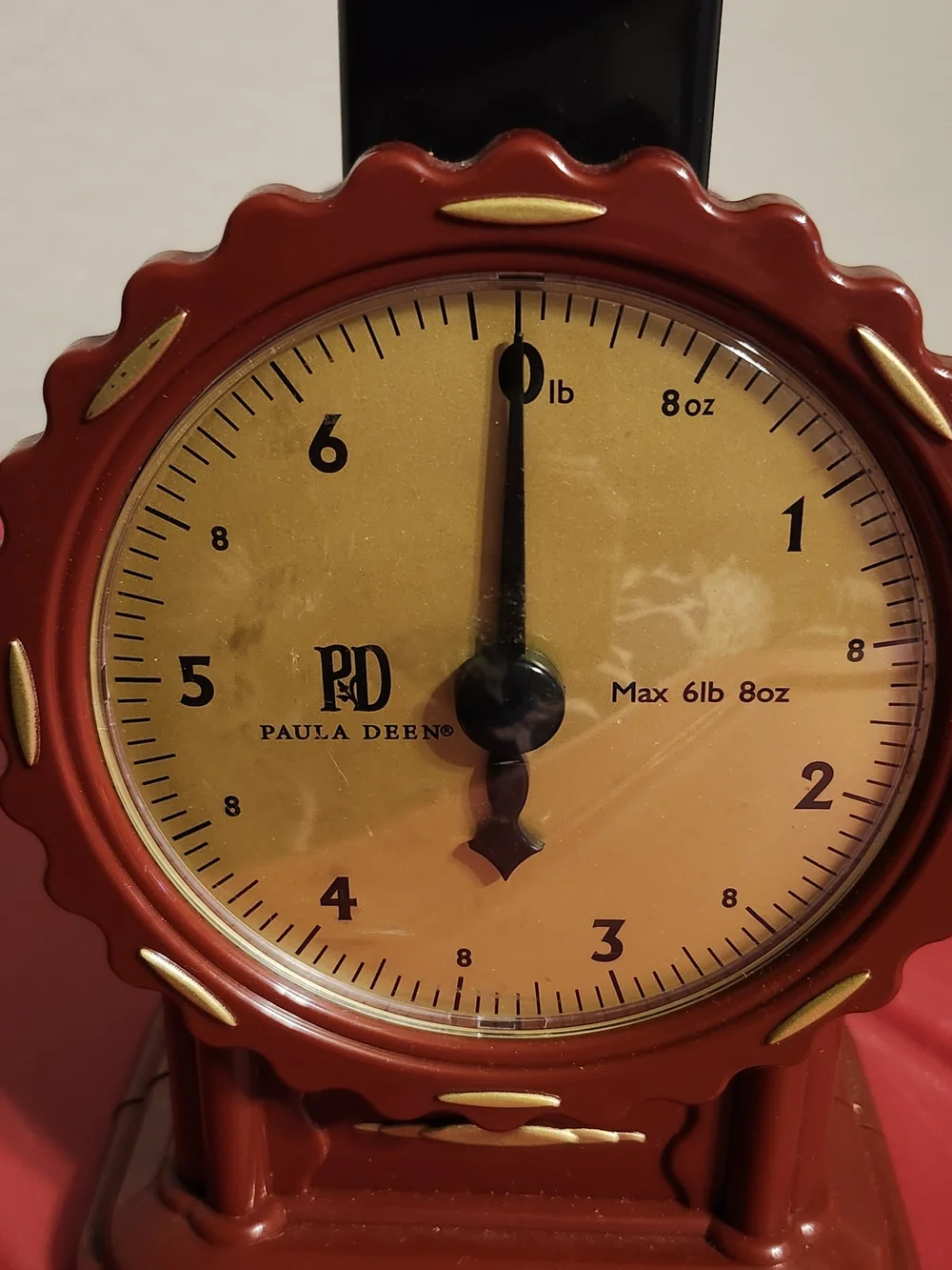 Vintage Paula Deen Red Kitchen Scale | Retro Food Scale 6lb 8oz | Farmhouse Deco